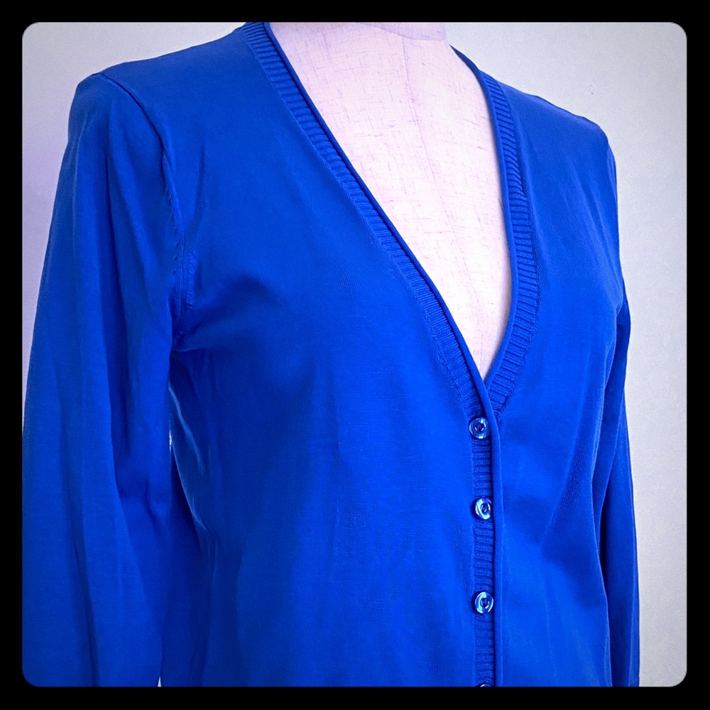 August Silk Beautiful Blue Button Up Cardigan SzPL